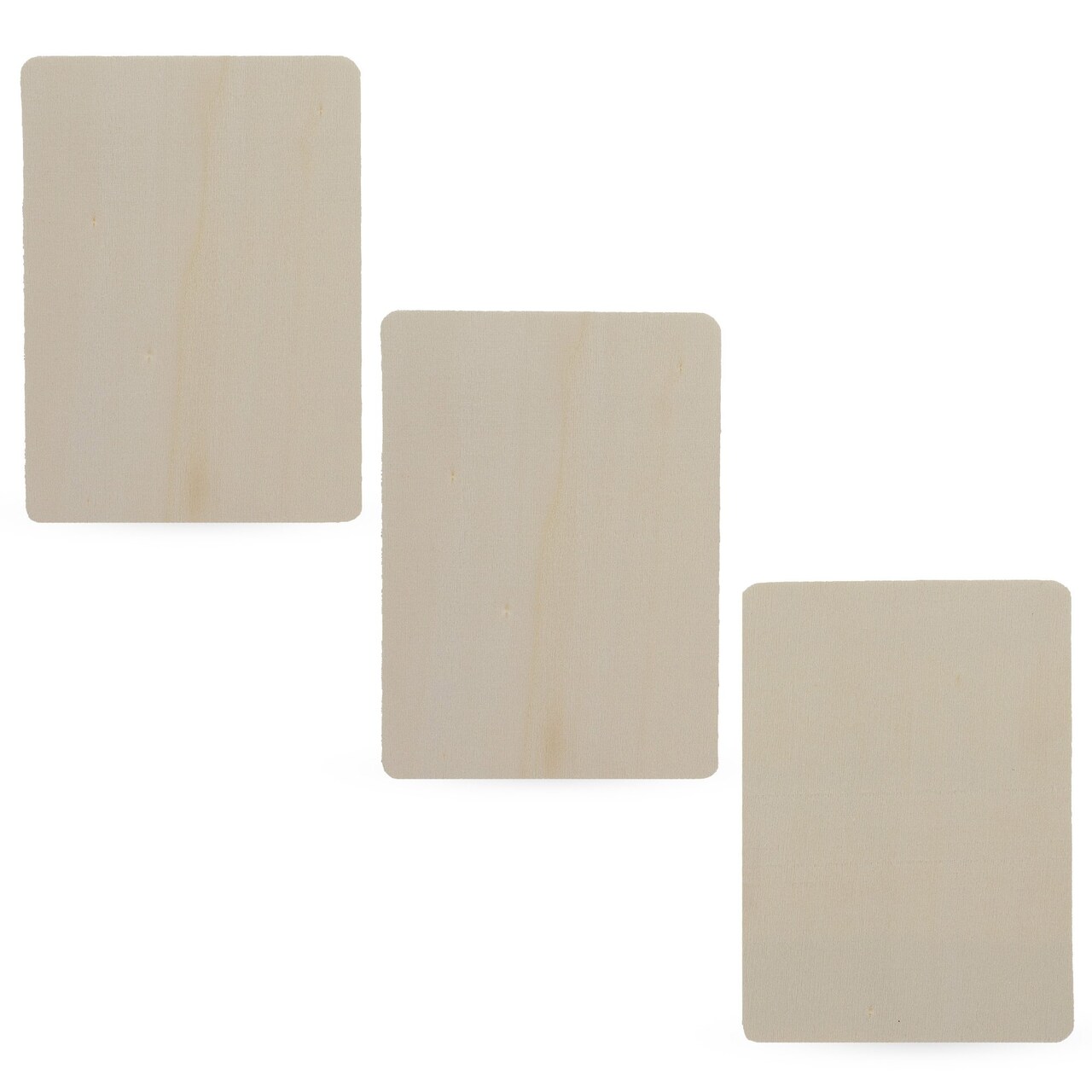 3 Unfinished Wooden Rectangle Shapes Cutouts DIY Crafts 4.55 Inches